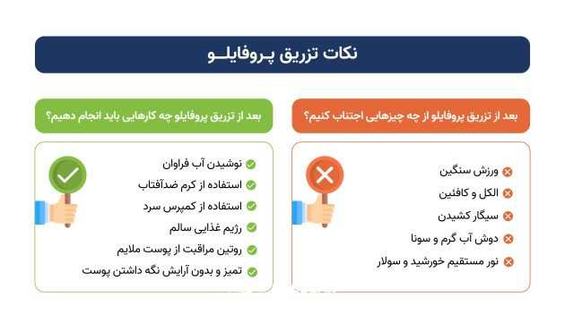 مراقبت های بعد از تزریق پروفایلو